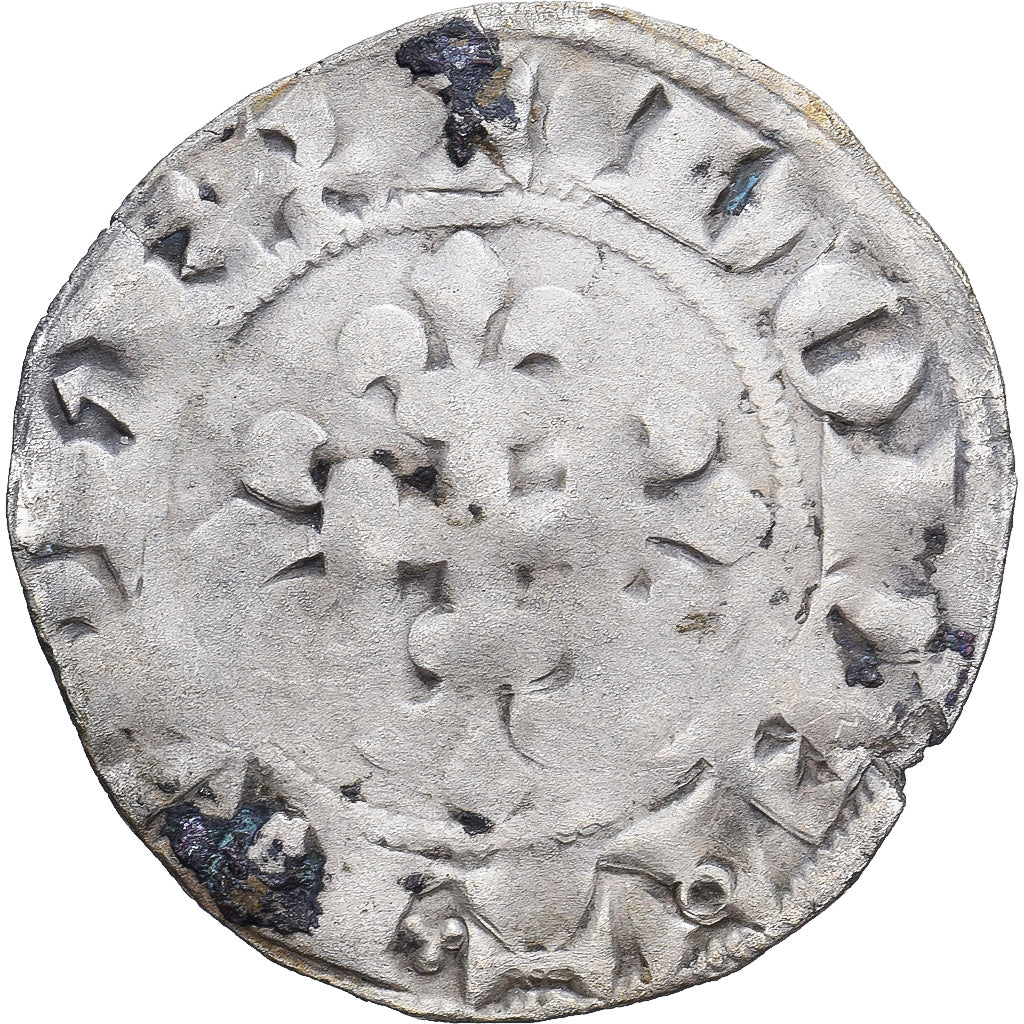 France, Charles IV, Double Parisis, 1323, Billon, VF(20-25), Duplessy:244b