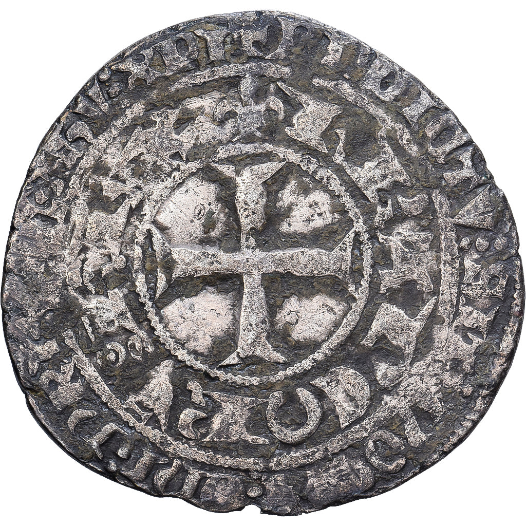 França, Charles V, Blanc au K, 1365, Lingote, VF(20-25), Duplessy:363