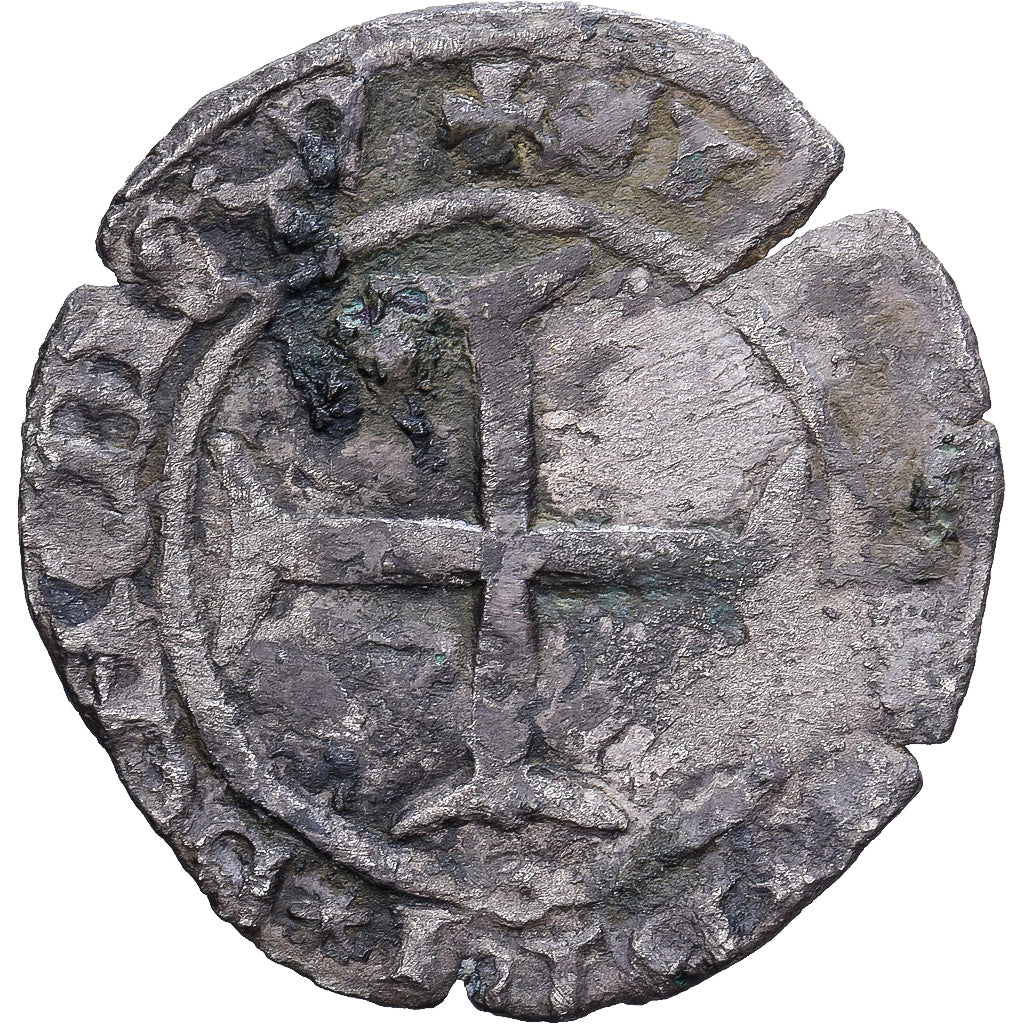Francia, Charles VI, Double Tournois, 1385-1417, Biglione, MB, Duplessy:393