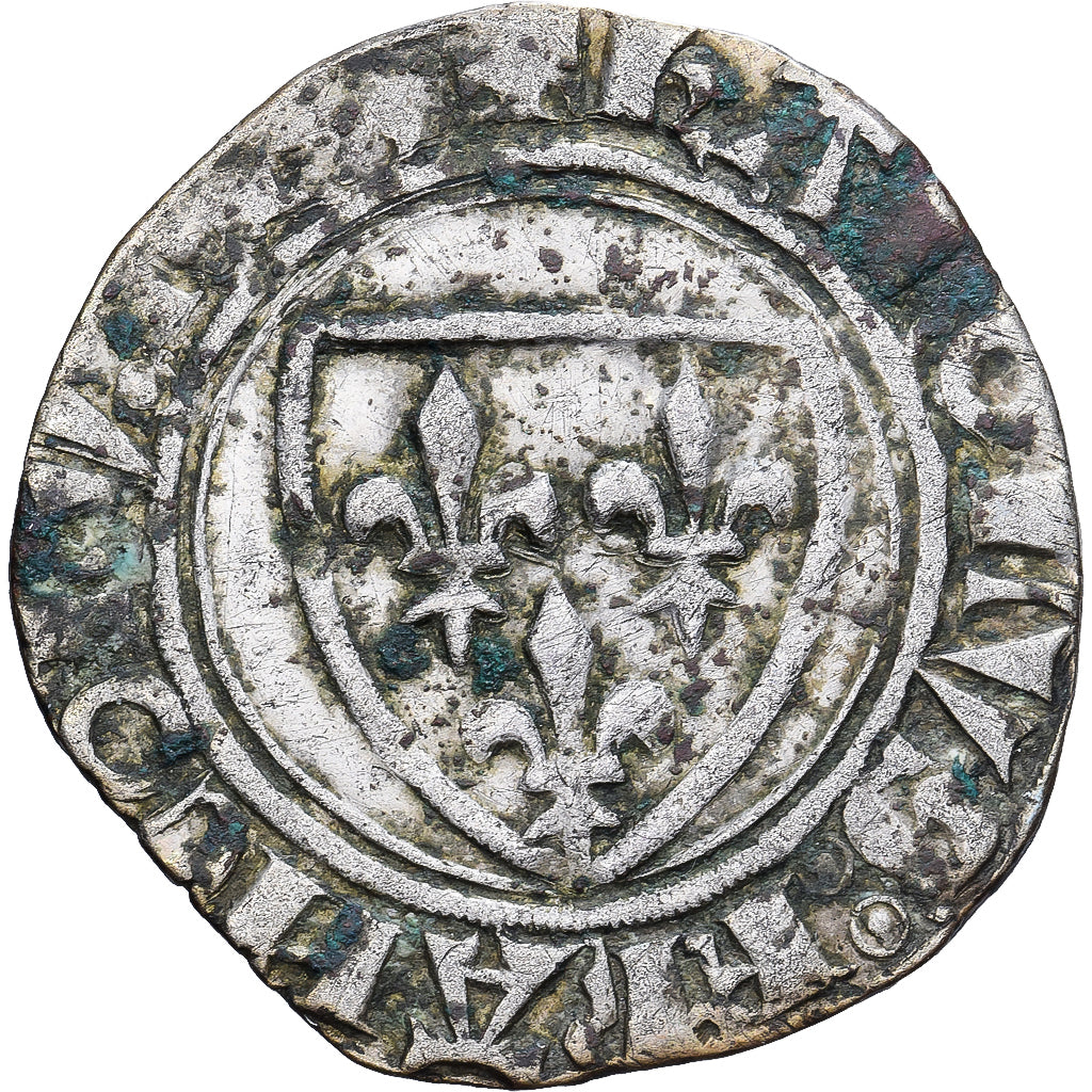 Frankreich, Charles VI, Blanc Guénar, 1388-1422, Silber, S+, Duplessy:377