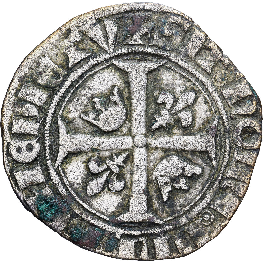 Frankreich, Charles VI, Blanc Guénar, 1388-1422, Silber, S+, Duplessy:377