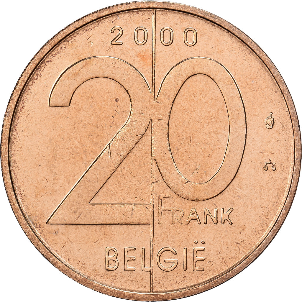 Belgium, Albert II, 20 Frank, 2000, Brussels, Nickel-brass, MS(65-70), KM:192