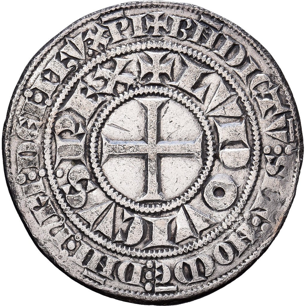 France, Louis IX, Gros Tournois, 1266-1270, Argent, TTB, Duplessy:190