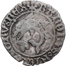 França, Charles VIII, Liard au dauphin, 1488, Tournai, Lingote, VF(30-35)