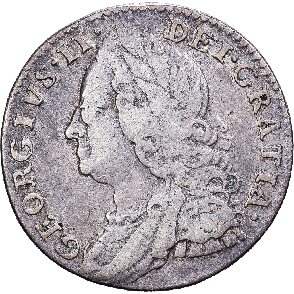Reino Unido, George II, 6 Pence, 1758, London, Prata, EF(40-45), Spink:3711