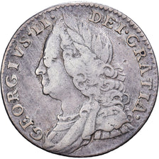 Reino Unido, George II, 6 Pence, 1758, London, Prata, EF(40-45), Spink:3711