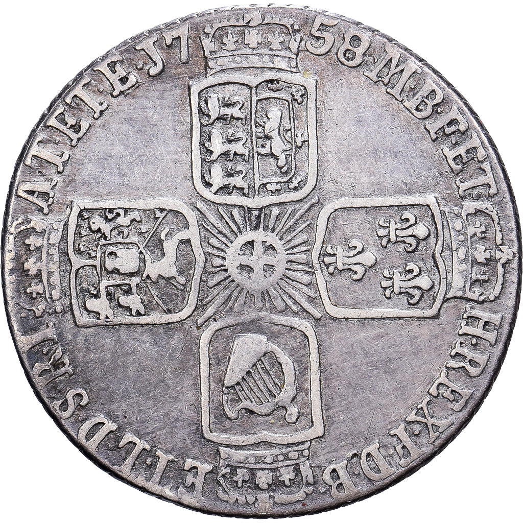 Reino Unido, George II, 6 Pence, 1758, London, Prata, EF(40-45), Spink:3711