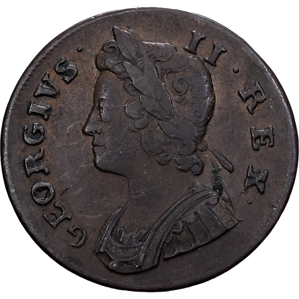 Verenigd Koninkrijk, George II, 1/2 Penny, 1739, London, Koper, FR+, Spink:3717