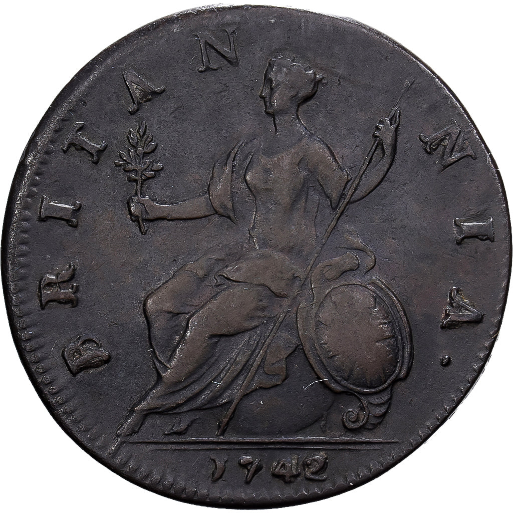 Verenigd Koninkrijk, George II, 1/2 Penny, 1742, London, Koper, ZF+, Spink:3718