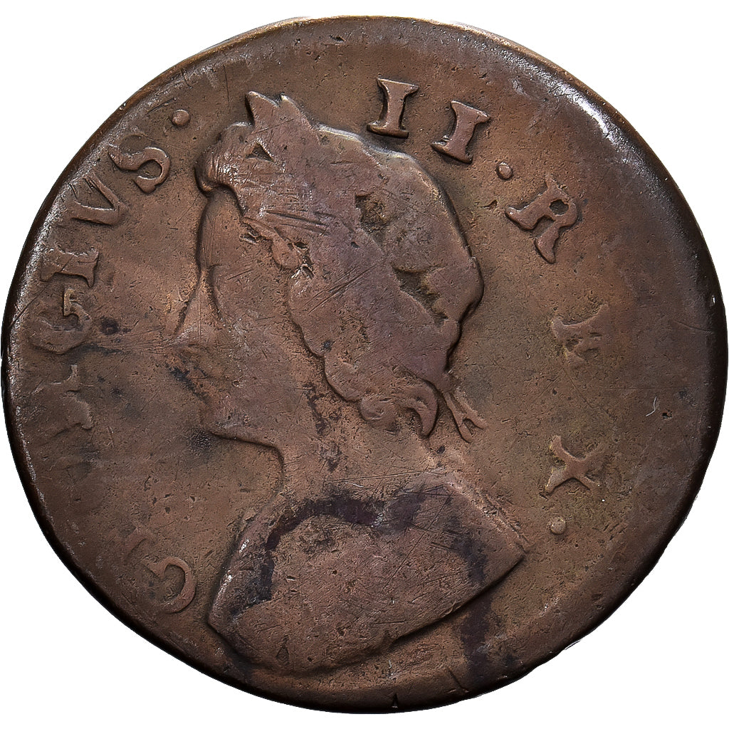 United Kingdom, George II, 1 Farthing, 1737, London, Off-centered, Kupfer, S