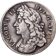 Kingdom of England, James II, 1/2 Crown, 1687, London, Silver, EF(40-45)