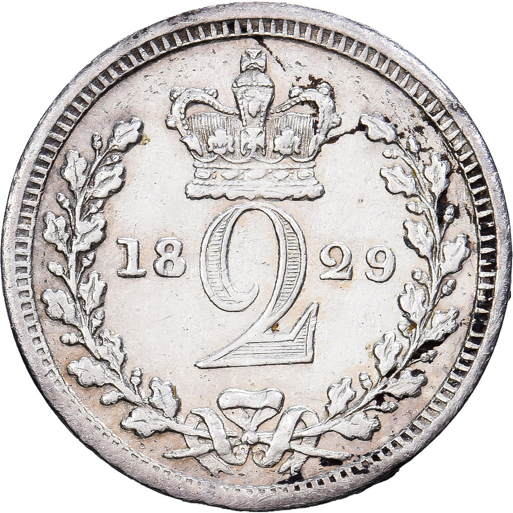 Reino Unido, George IV, 2 Pence, Maundy, 1829, London, Prooflike, Prata, MS(63)