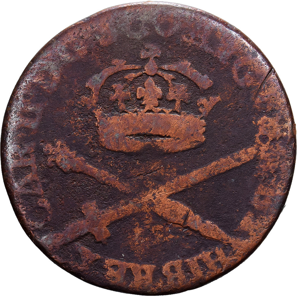 Escócia, Charles II, 2 Pence, 1677, Edinburgh, Cobre, F(12-15), Spink:5630