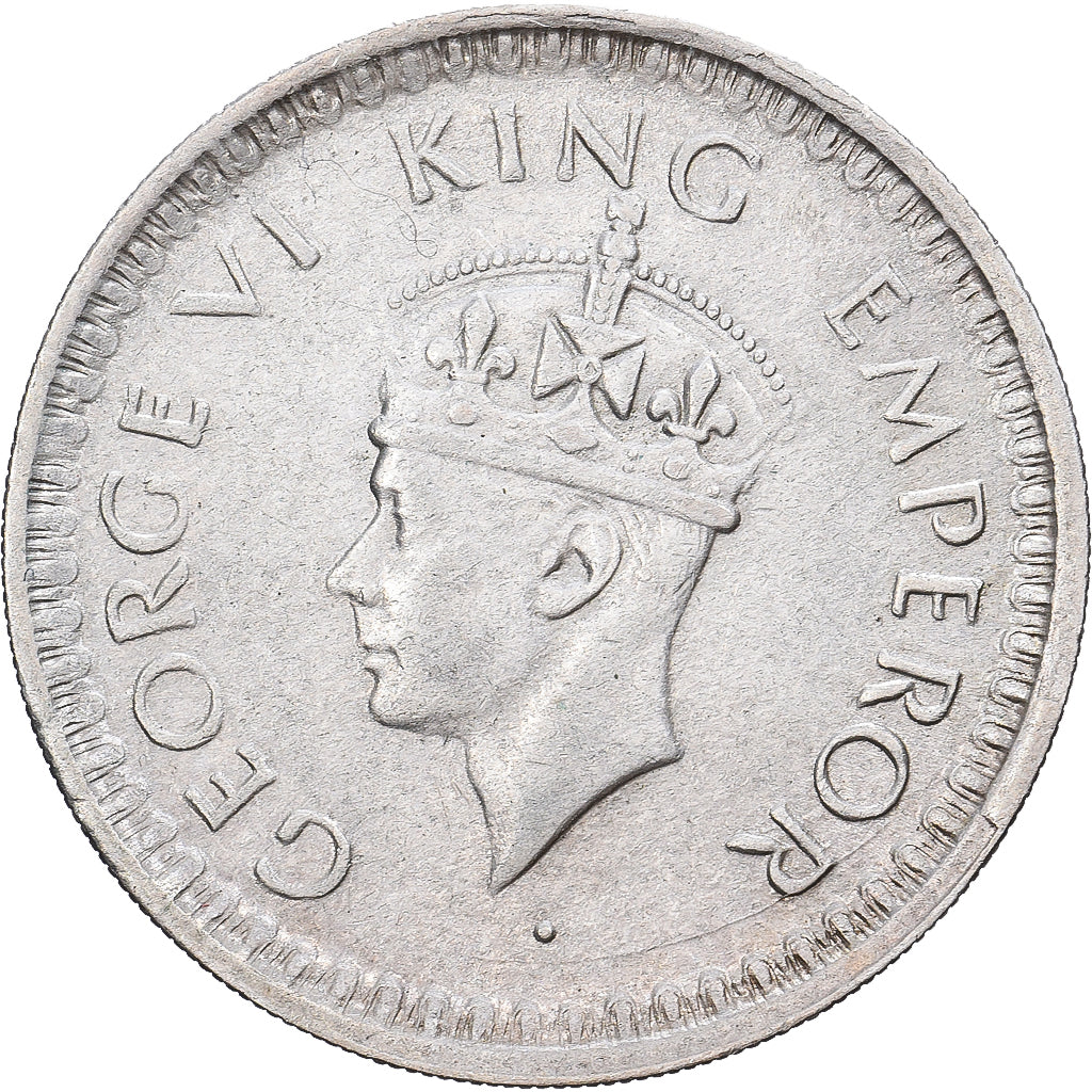 India-Británica, George VI, 1/2 Rupee, 1944, Lahore, Plata, EBC, KM:552