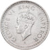 India-Británica, George VI, 1/2 Rupee, 1944, Lahore, Plata, EBC, KM:552