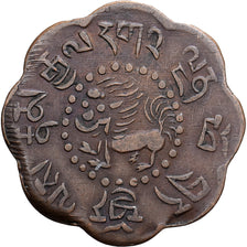 Tibete, 7-1/2 Skar, 1918-1926, Cobre, EF(40-45)