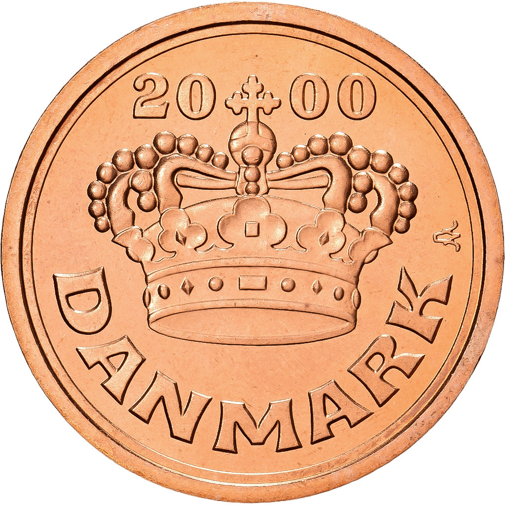 Dinamarca, Margrethe II, 50 Öre, 2000, Copenhagen, Bronce, FDC, KM:866.2