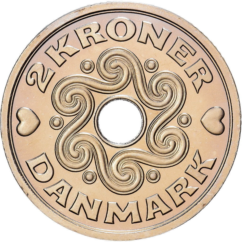 Dinamarca, Margrethe II, 2 Kroner, 2000, Copenhagen, Cupronickel, FDC, KM:874.1