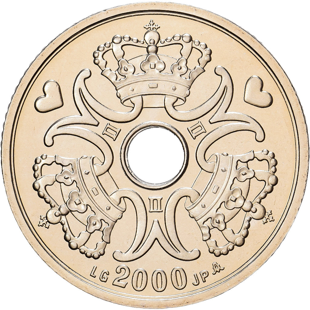 Dinamarca, Margrethe II, 5 Kroner, 2000, Copenhagen, Cupronickel, FDC, KM:869.1