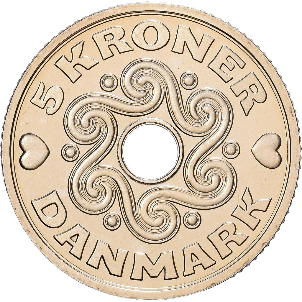 Dinamarca, Margrethe II, 5 Kroner, 2000, Copenhagen, Cupronickel, FDC, KM:869.1