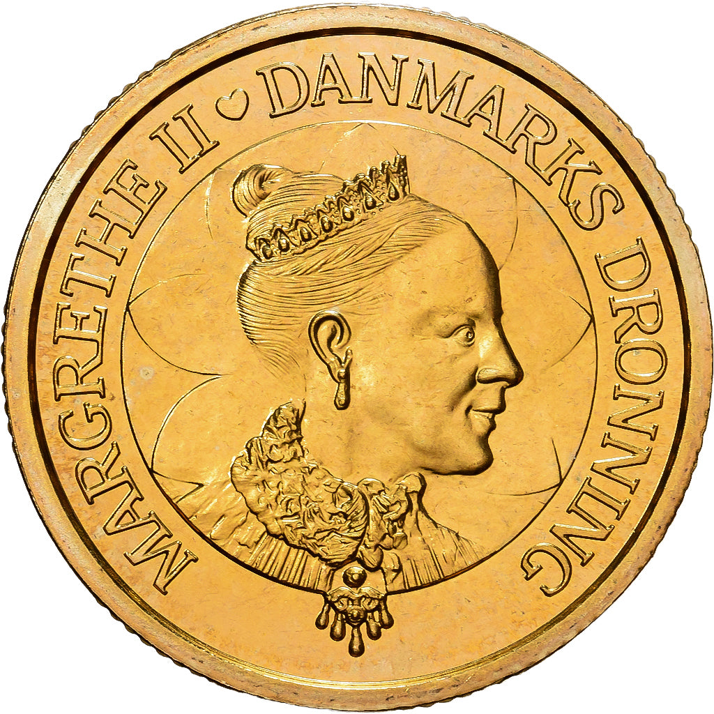 Dinamarca, Margrethe II, 20 Kroner, 2000, Copenhagen, Bronce - aluminio, FDC