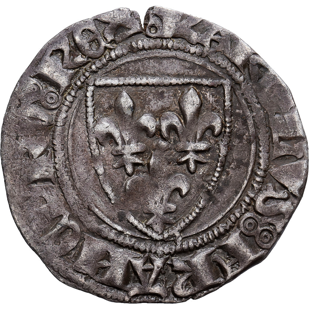 Francia, Charles VI, Blanc Guénar, 1411, Paris, 4th emission, Biglione, BB