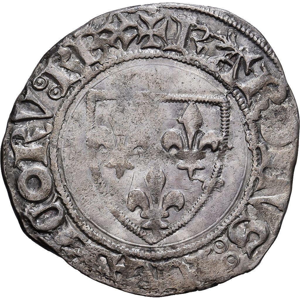 Francia, Charles VI, Blanc Guénar, 1389, Paris, 2nd Emission, Biglione, BB