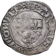 France, Charles VI, Blanc Guénar, 1389, Paris, 2nd Emission, Billon, EF(40-45)