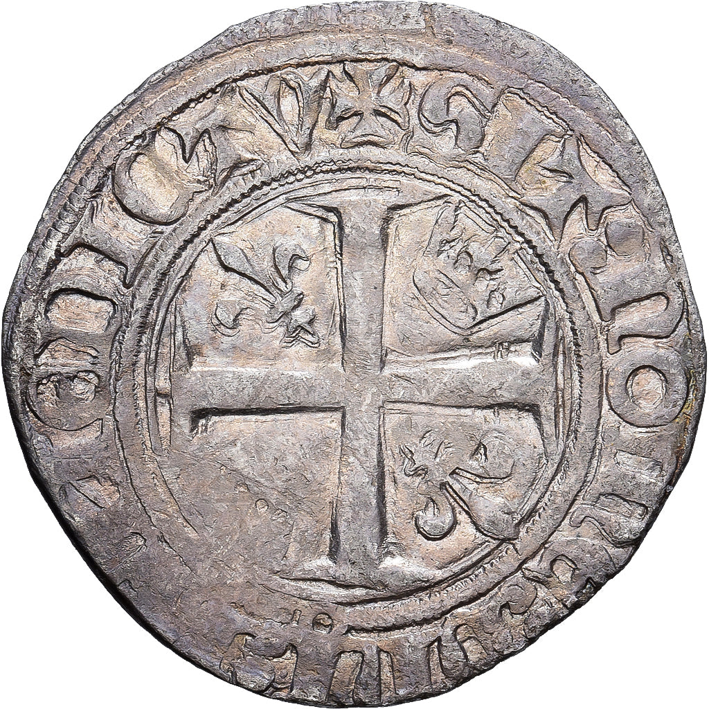 França, Charles VI, Blanc Guénar, 1389, Limoges, 4th emission, Lingote