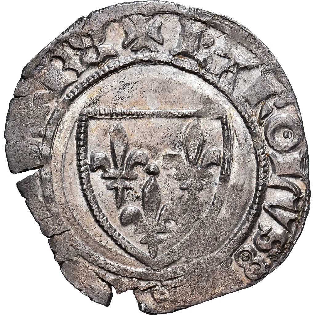 Frankreich, Charles VI, Blanc Guénar, 1389, La Rochelle, 4th emission, Billon