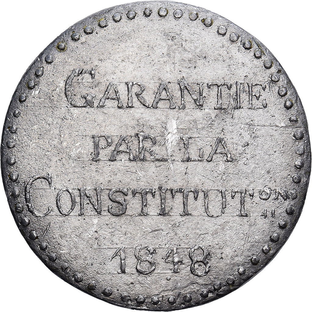 France, Medal, Constitution guarantees public education, 1848, White Copper
