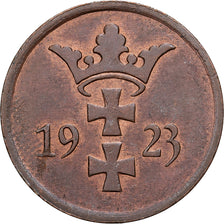 Polónia, Stadt Danzig, 2 Pfennige, 1923, AU(50-53), Bronze