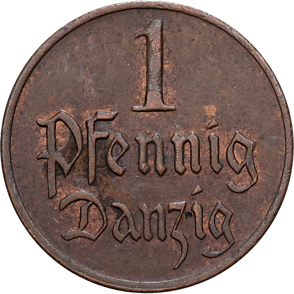 Polónia, Stadt Danzig, 1 Pfennig, 1923, EF(40-45), Bronze