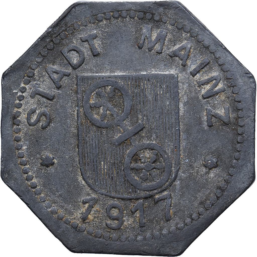 Allemagne, Stadt Mainz, 5 Pfennig, 1917, TTB, Zinc