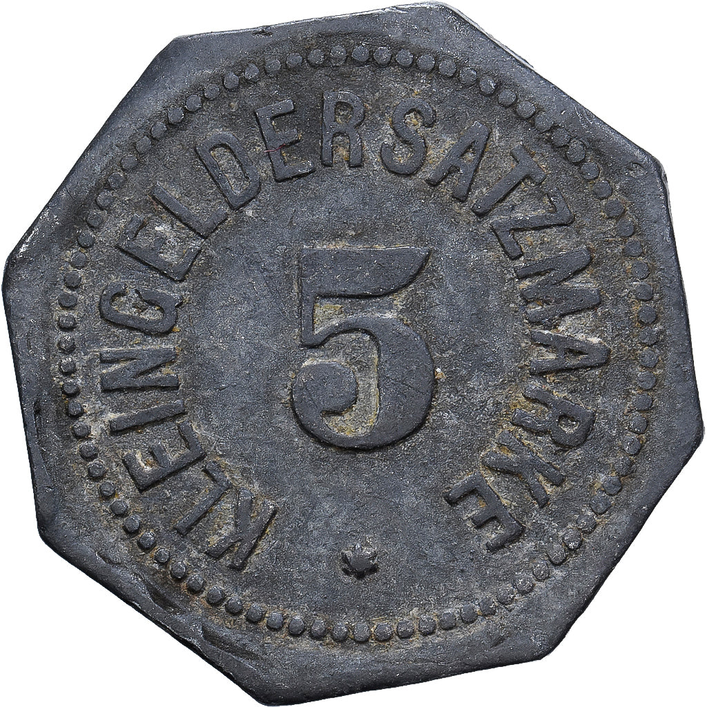 Allemagne, Stadt Mainz, 5 Pfennig, 1917, TTB, Zinc