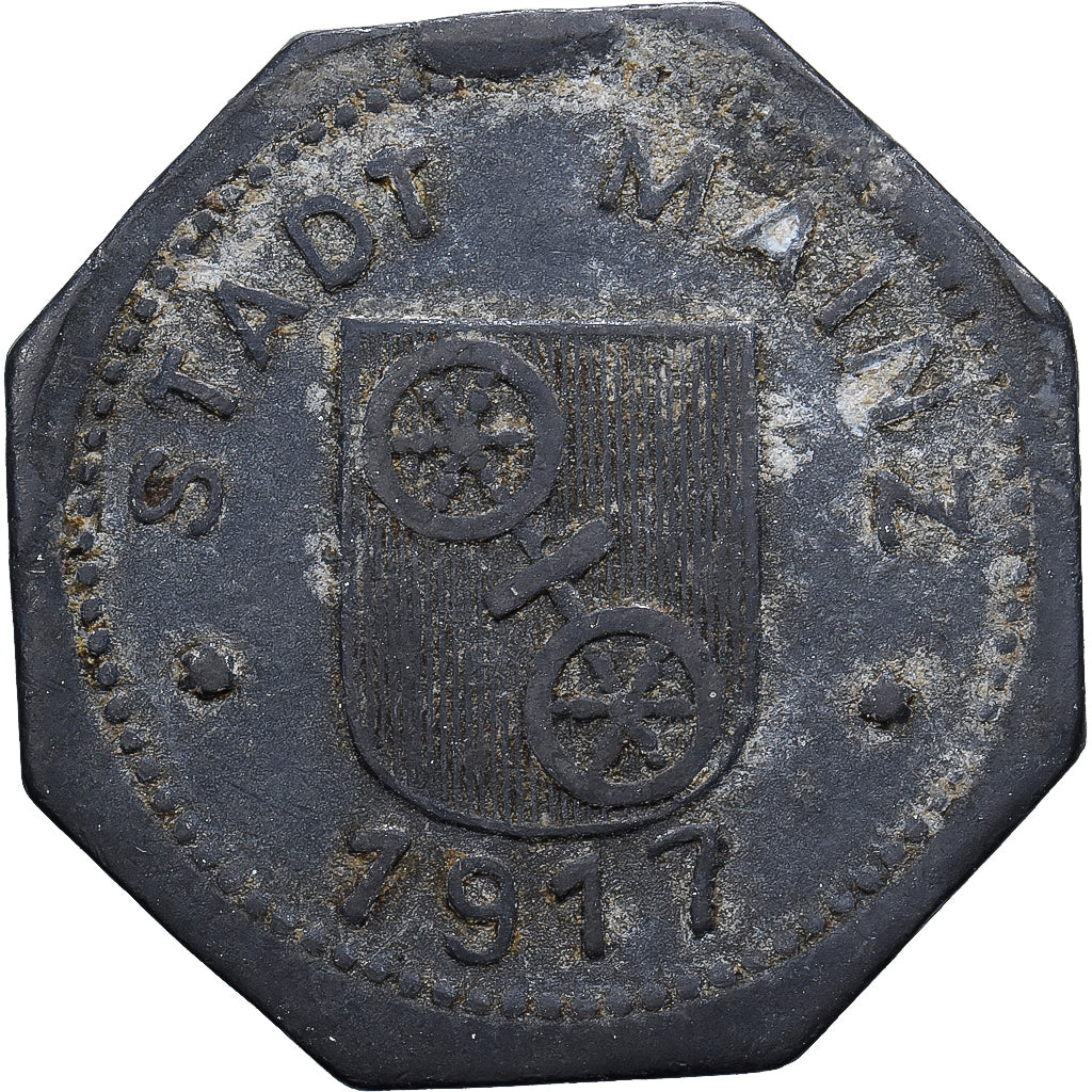Allemagne, Stadt Mainz, 5 Pfennig, 1917, TTB, Zinc