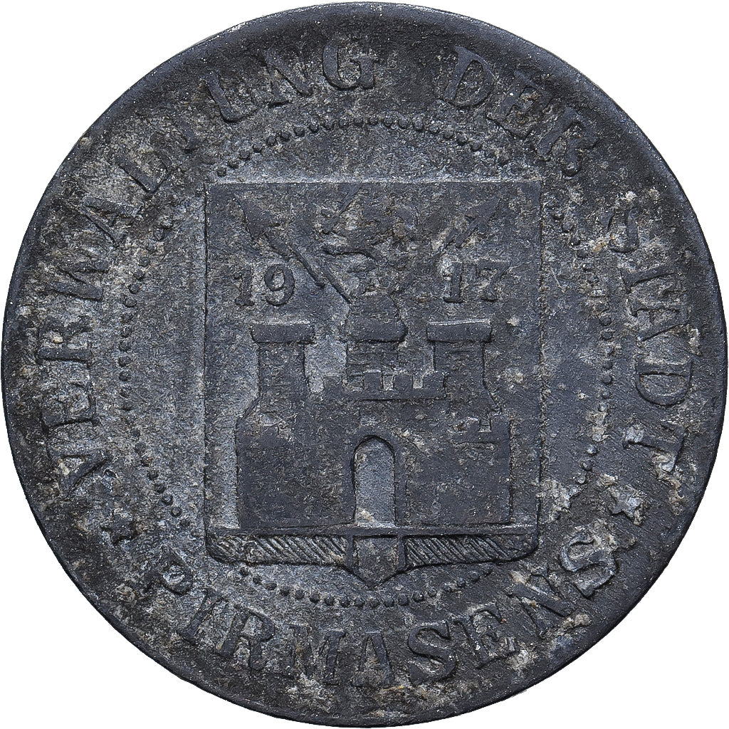 Allemagne, Stadt Pirmasens, 5 Pfennig, 1917, TB+, Zinc