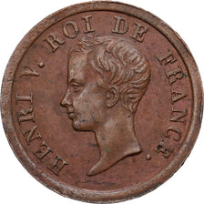 França, Henri V, 1/2 Franc, 1833, Bronze, VF(20-25)