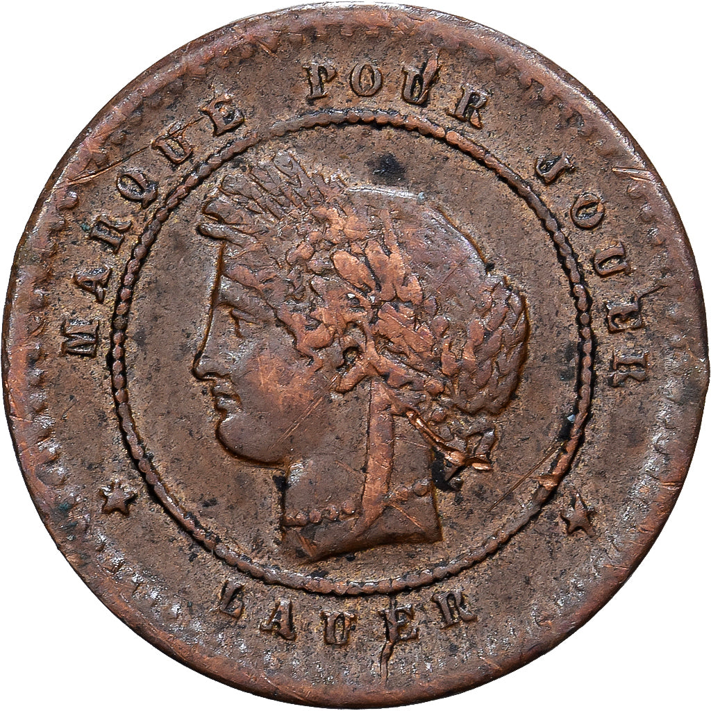 France, Jeton de Jeu, Lauer, Bronze, TTB