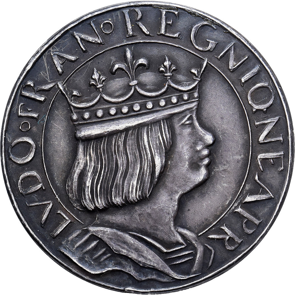 France, Médaille, Louis XII, Perdam Babillonis nomen, Bronze argenté, SUP