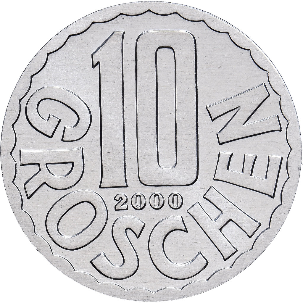 Austria, 10 Groschen, 2000, Vienna, Aluminium, MS(65-70), KM:2878