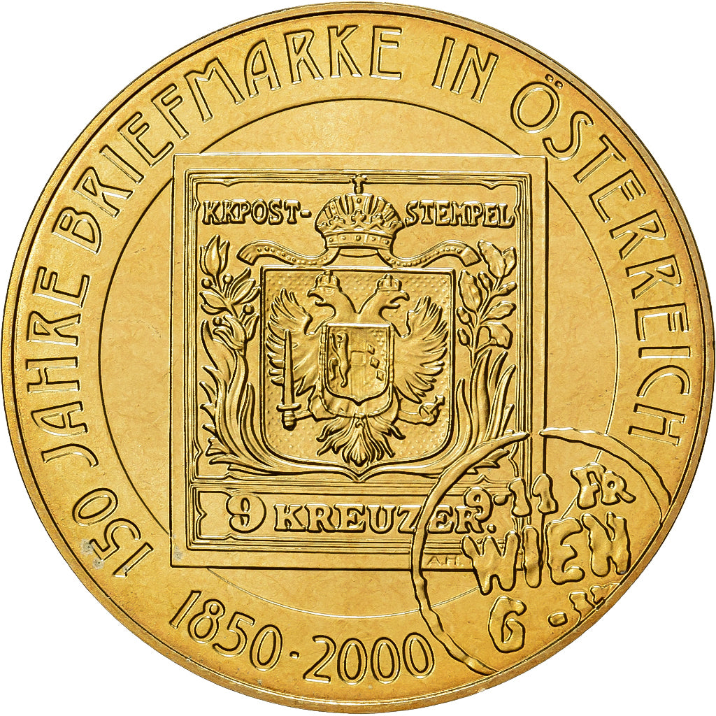 Austria, 20 Schilling, Austrian stamps, 2000, Vienna, Aluminio - níquel -