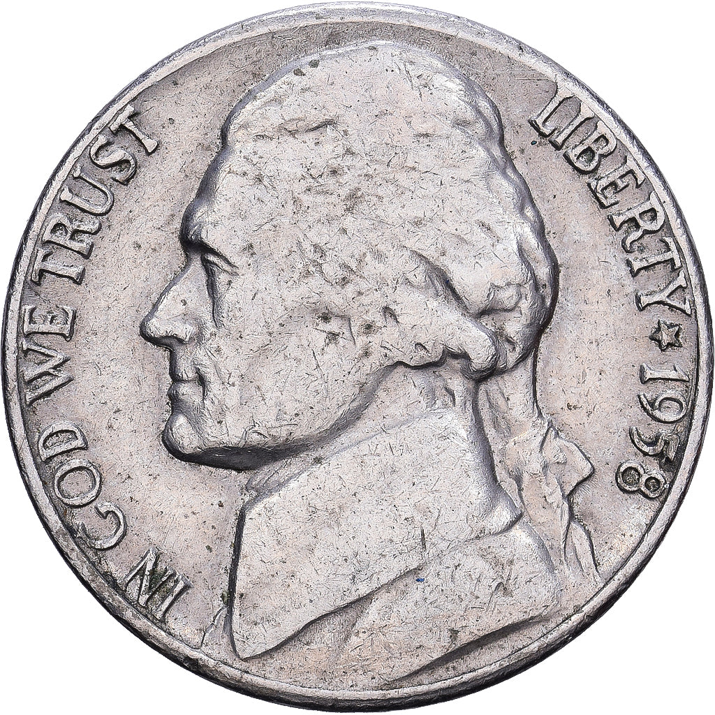 United States, 5 Cents, Jefferson, 1958, Denver, Cupronickel, VF(30-35), KM:192