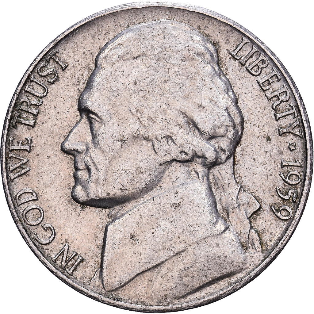 United States, 5 Cents, Jefferson, 1959, Denver, Cupronickel, EF(40-45), KM:192