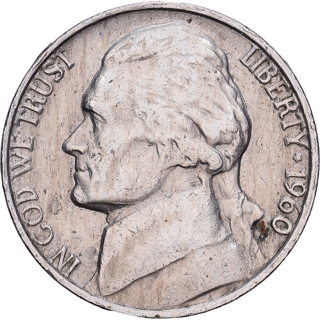 Vereinigte Staaten, 5 Cents, Jefferson, 1960, Philadelphia, Cupronickel, SS