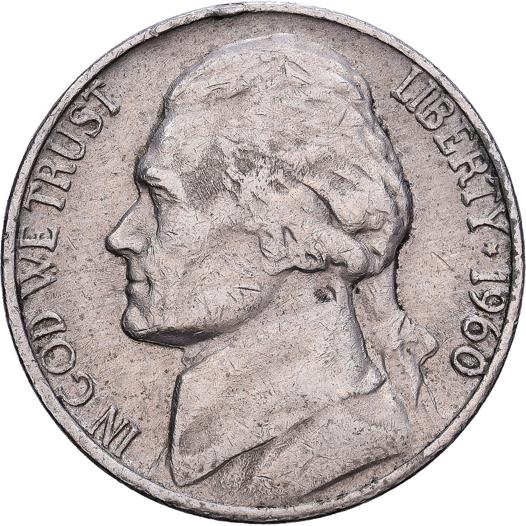 United States, 5 Cents, Jefferson, 1960, Denver, Cupronickel, EF(40-45), KM:192