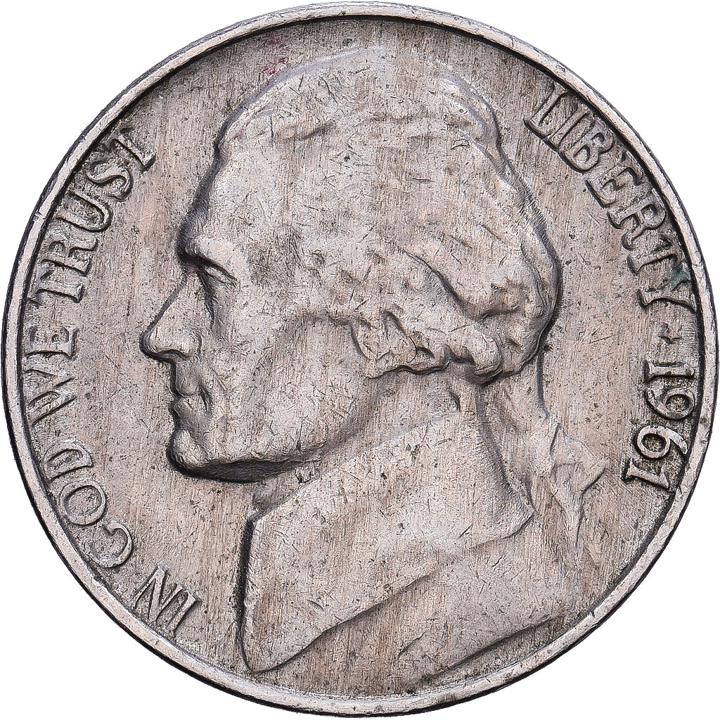 United States, 5 Cents, Jefferson, 1961, Philadelphia, Cupronickel, EF(40-45)