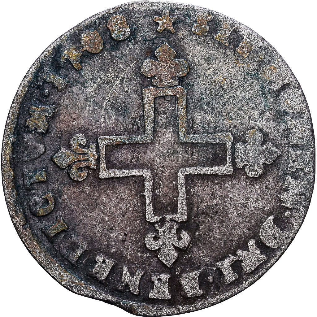 Francia, Louis XIV, 16 Deniers, 1708, Strasbourg, Vellón, BC+, Gadoury:96