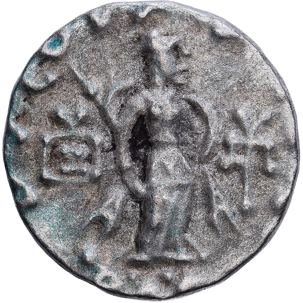 Royaume Indo-Scythe, Azes Ier, Drachme, 57-35 av. J.-C., Taxila, Argent, TTB