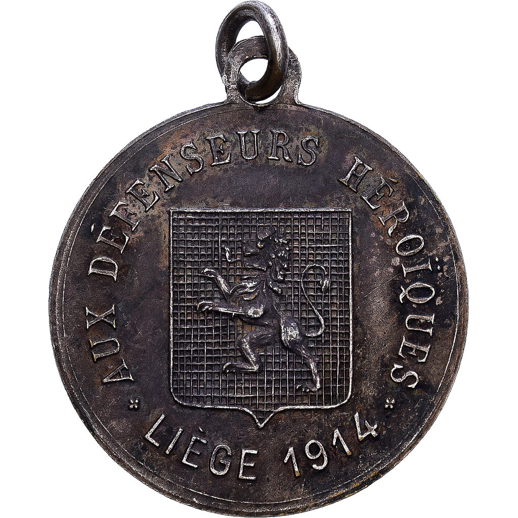 Belgien, Medaille, Albert Ier, Liège, défenseurs héroïques, 1914, Silber, S